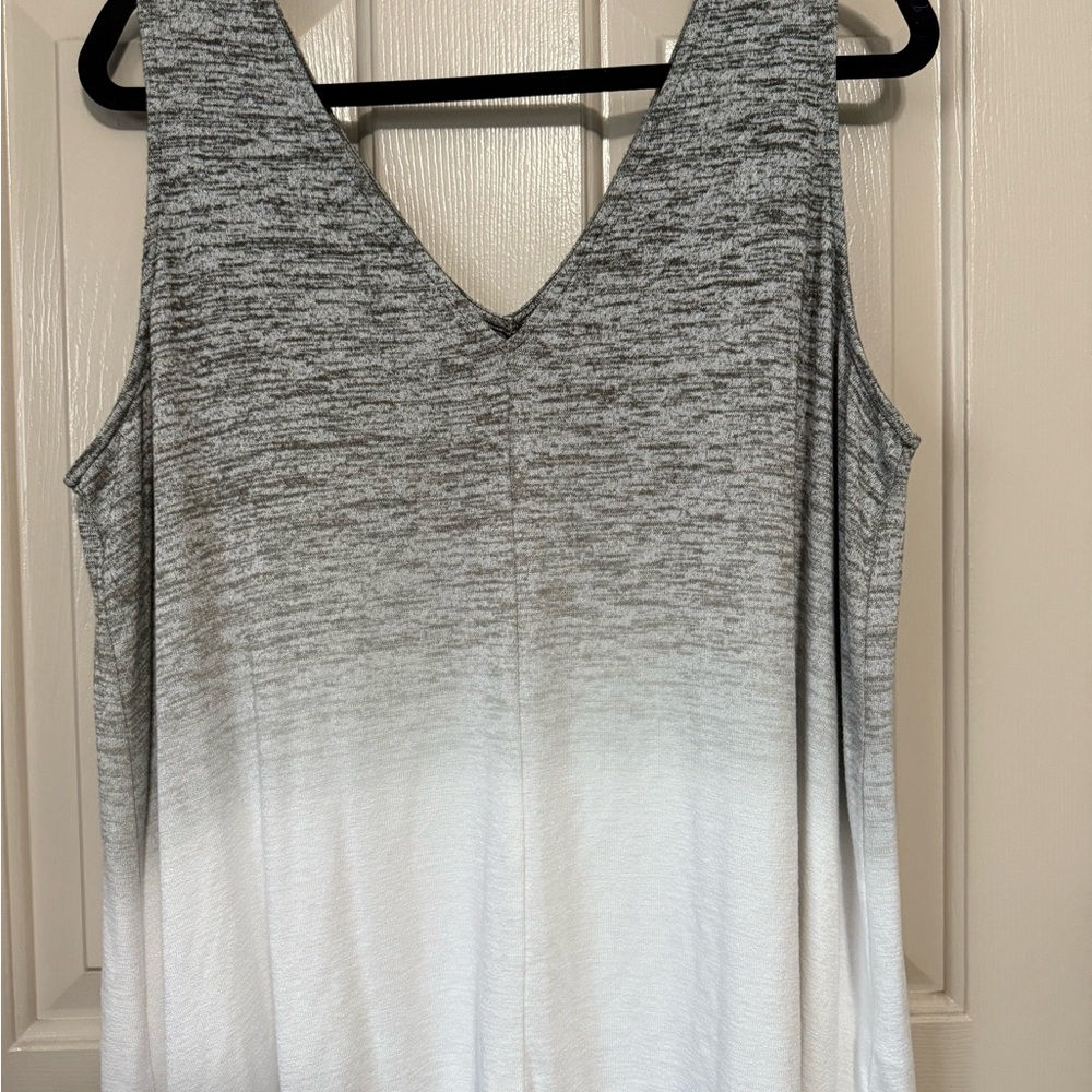 a.n.a Gray and White Gradient Tank Top